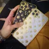 Designerskie etui na telefony do iPhone'a 14 Pro Max 13P 12 11 XR luksusowe złote etui w kwiaty Retro matowa skórzana obudowa telefonu odporna na wstrząsy obudowa