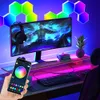 3-12 SZTUK DIY Inteligentne RGBIC Kinkiety APP Bluetooth LED Sześciokątna lampa Sterowanie Głosem Indukcja Fantasy kolor Neon Light z pilotem