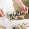 Teller Nordic Obst Dessert Transparente Gitterplatte Glasschüssel mit Deckel Party Süßigkeiten Nuss Salat Kuchen Küche