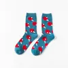 Chaussettes pour hommes Hipster décontracté coton géométrique Art multicolore chaussette Street Style drôle hommes cadeau présente pour garçon