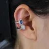 Orecchini posteriori senza piercing, polsino dell'orecchio, clip sull'orecchino, 1 pezzo, moda, 5A, zirconi cubici, gioielli con pietre portafortuna colorate