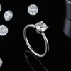 Wedding Rings 925 Silver Classic Jewelry Engagement 1ct Moissanite Diamond Ring For Woman