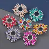 Dingle örhängen 2023 Trend Metal Multicolor Rhinestone Sunflower Geometry Wedding Party Shiny Jewelry Women's Accessories