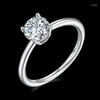 Wedding Rings 925 Silver Classic Jewelry Engagement 1ct Moissanite Diamond Ring For Woman