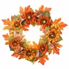 Fiori decorativi Decorazione del Ringraziamento Simulazione Porta di girasole Appeso Fiore del sole Ghirlanda di Natale moderna Grande illuminazione per esterni