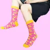 Erkek çoraplar 2023 Erkekler rahat saf pamuklu kiraz/muz/karpuz meyve moda düz renk komik mutlu çift