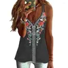 Damen Tanks Sommer Damen Tank Tops Weste Ethno V-Neek Sling Spaghettiträger ärmelloses T-Shirt Top Print Blumen 2023