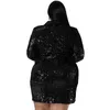 Plus Size Dresses Big Beautiful Women Mini Dress Female Fashion Blazer Coat Robe Girls Party Club Vestidos Lady's Sequins