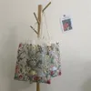 イブニングバッグ 1Pc ファッショントートサマースタイルメッシュフル刺繍花クリアショルダーロマンチックなハンドバッグ女性のエコショッピング 2023 230103