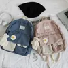 Zaino College Student Ladies Cute Women Flower Female Harajuku School Bags Book Kawaii Nylon Girl Trendy Bag Fashion