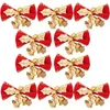 زينة عيد الميلاد 10pcs Bowknot Tree Decoration عيد الميلاد جرس الحزب حديقة الزفاف هدايا Navidad Noel ديكور