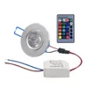 3W RGB LED Reded Downlight Restrofit Optora AC85-265V Światło sufitowe Zdalne ŚMIECI