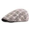 Berets 2023 Plaid Beret Men and Women's Capped Peaked Cap British Retro Spring Summer Cutton Cotton Outdoor Sboy Hat