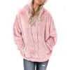 Kvinnors t-shirt Kvinnors 2022 Autumn Winter Long Sleeve Hooded Jacka Solid Color Pocket Casual Plush Sweater Pullover Oversize Sweatshirt T230104