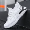 Löpskor vit svart grön andas mode stickad jogging bekväm mjuk snörning sporta sneakers casual mens tränare