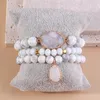 Strand Rh Fashion Jewelry Bransoletka Bransoletka Multi 3PC Kryształowe zestawy DORP dla kobiet Drugi Drugi