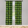 Gordijn Irish Window Curtains Patchwork Style St. Patrick's Day Themed Celtic Quilt Culturele geruite klavers met staafzak