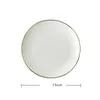 Plates Gold Edge Ceramic Plate Dish White Porcelain Tableware Western-style Dinner Dishes And Sets