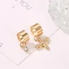 Dos boucles d'oreilles pour femmes bohème mariage mode asymétrique petit miel diamant Arc large goujon oreille manchette filles bijoux cadeaux