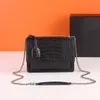 Liten Kate Bag Winter Fashion Designer Bag Luxury Handbag Women Single Shoulder Bag Classic Chain Crocodil Print Leather Metal Logo Flap Purse