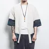 Ubranie etniczne męskie kurtki bawełniane koszulki Mężczyźni Chińskie streetwearu Kimono Płaszcz Cardigan plus rozmiar M-5xl 11006