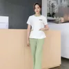 Pantaloni a due pezzi da donna Estate manica corta Salone di bellezza Abbigliamento da lavoro femminile Donna Sauna Pediluvio Uniformi Abiti SPA Massaggio Lady Working