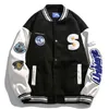 Herrenjacken Männer Frau Frühling Varsity Jacke Hip Hop Lose Muster Stickerei Spleißen Bomber Street Adrette Dünne Baseballuniform HerbstHerren