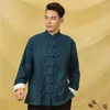 Etnisk klädkrage Tradtionell kinesisk för män Jacka år Kläder Retro Blus Skjorta Style Tai Chi Uniform
