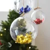 Decoração de festa 10 pares 4/5/6cm Decorações de natal de plástico transparente Ball Clear Bauble Ornament Gift Presente Box Caixa