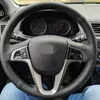 Dla Hyundai Solaris Verna I20 Accent ręcznie zszyty czarny nie poślizg skórzany samochód kierowniczy