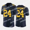 American College Football Wear Thr NCAA Michigan Wolverines 5 Joe Milton Football Stitched 24 Zach Charbonnet 30 Daxton Hill Michigan Jersey S-3XL