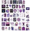 Cadeau cadeau 64pcs violet anime autocollant esthétique autocollants bricolage voyage bagages guitare réfrigérateur ordinateur portable cool graffiti scrapbooking