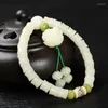 Strand Naturel Blanc Bodhi Racine Perles Bracelet Conception Originale Couple Modèles Lotus Mala Pour Les Femmes Yoga Méditation Équilibrage Bijoux Gif