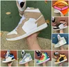 2023 Herr Basketskor 1s University Blå Chicago Twist Mörk Mocka Unt Patent Turbo Grön Jumpman 1 Pollen Tan Gum Prototyp Män Kvinnor