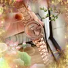 Popular US Diamonds Ring Bee Pequenas Mulheres Assistem Hip Hop Iced Out Designer Rel￳gios Quartz Movimento Amantes Analog Casual Rose Gold Silver Watchwatch