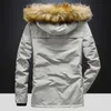 Outdoor Jackets Hoodies Winter Jacket Men Multi-pocket Windbreaker Fur Hooded Collar Thicken Outdoor Parkas Men Keep Warm Armband Jackets Plus Size 5XL 0104