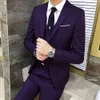 Herenpakken 3 -delige set / Men's Solid Color Slim Suit jas Fashion Business professioneel werkkleding Banquet trouwjurk