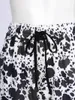 Dames slaapkleding dames losse wide poten shorts zomerse vrouw print trekstring casual elastische tailleband korte broek zakken lounge strandtrip