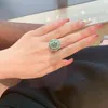 Bagues de mariage bague de fiançailles 925 argent Sterling synthétique vert Tourmaline Zircon mode luxueux femmes dame bijoux