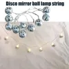 Strängar sträng LED -lampor spegel boll disco scen reflektion lampa batteril stil utomhus sovrum windows tree party dekor