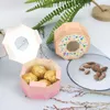 Custom Donut Style Candy Box Polygon Donut Chocolate Biscuit Packaging Case voor bruiloft verjaardag baby shower themafeestje benodigdheden A368