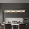 Chandeliers Postmodern LED Crystal Rectangle Chandelier Lighting Lustre Suspension Luminaire Lampen For Dinning Room