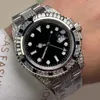 40mm Titta på automatisk mekanisk diamant Bezel armbandsgåva Montre de Luxe Sapphire rostfritt stål kalender design vikbar spänne