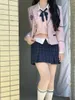 Kläder sätter vuxna kvinnor japansk koreansk student jk uniform kostymer höst och vinter skjorta tröja väst veckad kjol flickor skolklänningar