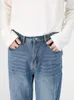 Männer Jeans SYUHGFA Männer Tragen 2023 Herbst Winter Gewaschen Koreanische Streetwear Fashion Gerade Blau Casual Lose Denim Hosen