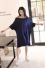 Casual Dresses Women 2023 Spring Summer Loose Plus Size Sticked Off the Shoulder Slash Neck Three Quarter Sleeve Vestidos Dress