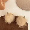 Dangle Earrings Cute Christmas Snowflake Elk Plush For Women Girls Korean Fashion Fur Ball Drop Earring Statement Trendy Jewelry