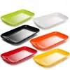 Plates 2pcs Colorful Melamine Rectangular Dish Sausage Powder Plastic Fast Restaurant Barbecue Porcelainous Cold