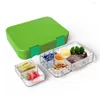 Geschirr-Sets, Bento-Box für Kinder, auslaufsicherer Lunchbehälter mit 4/6 Fächern, isolierte Salatboxen, für Kinder, Erwachsene, Schule