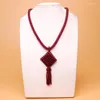 Pendant Necklaces High Quality Pretty Hand Weave 3.5mm Round Shape Natural Red Garnets Necklace Wj320